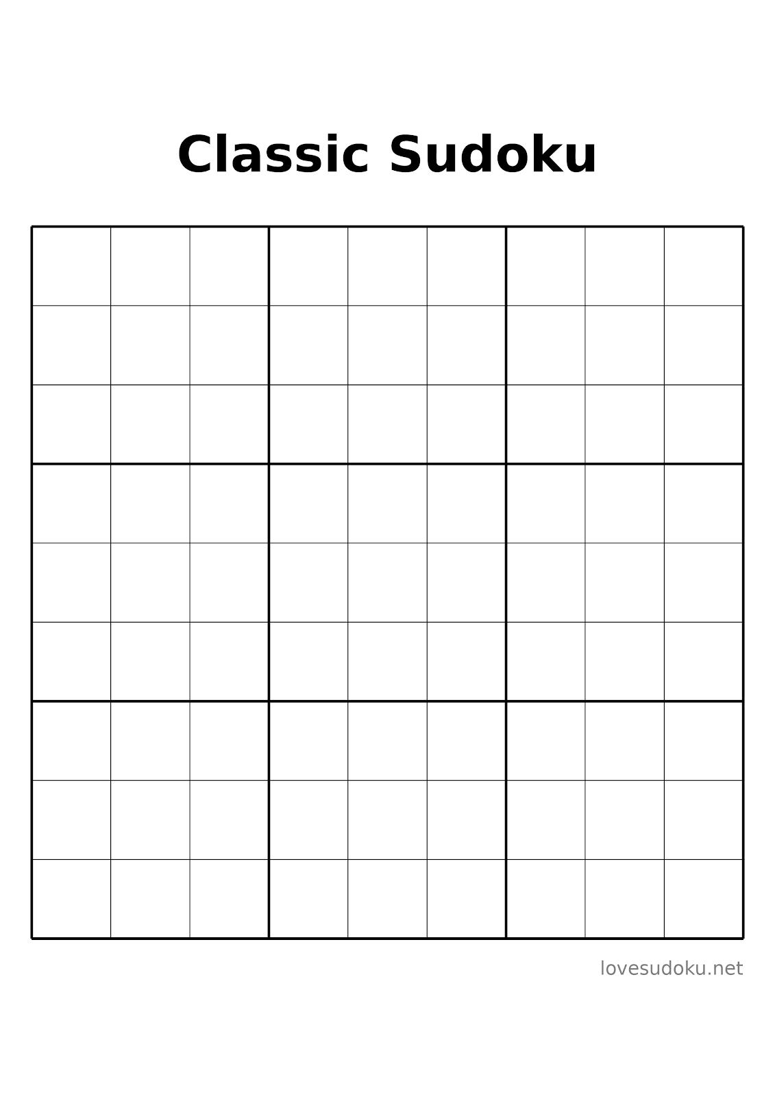sudoku grid printable blank
